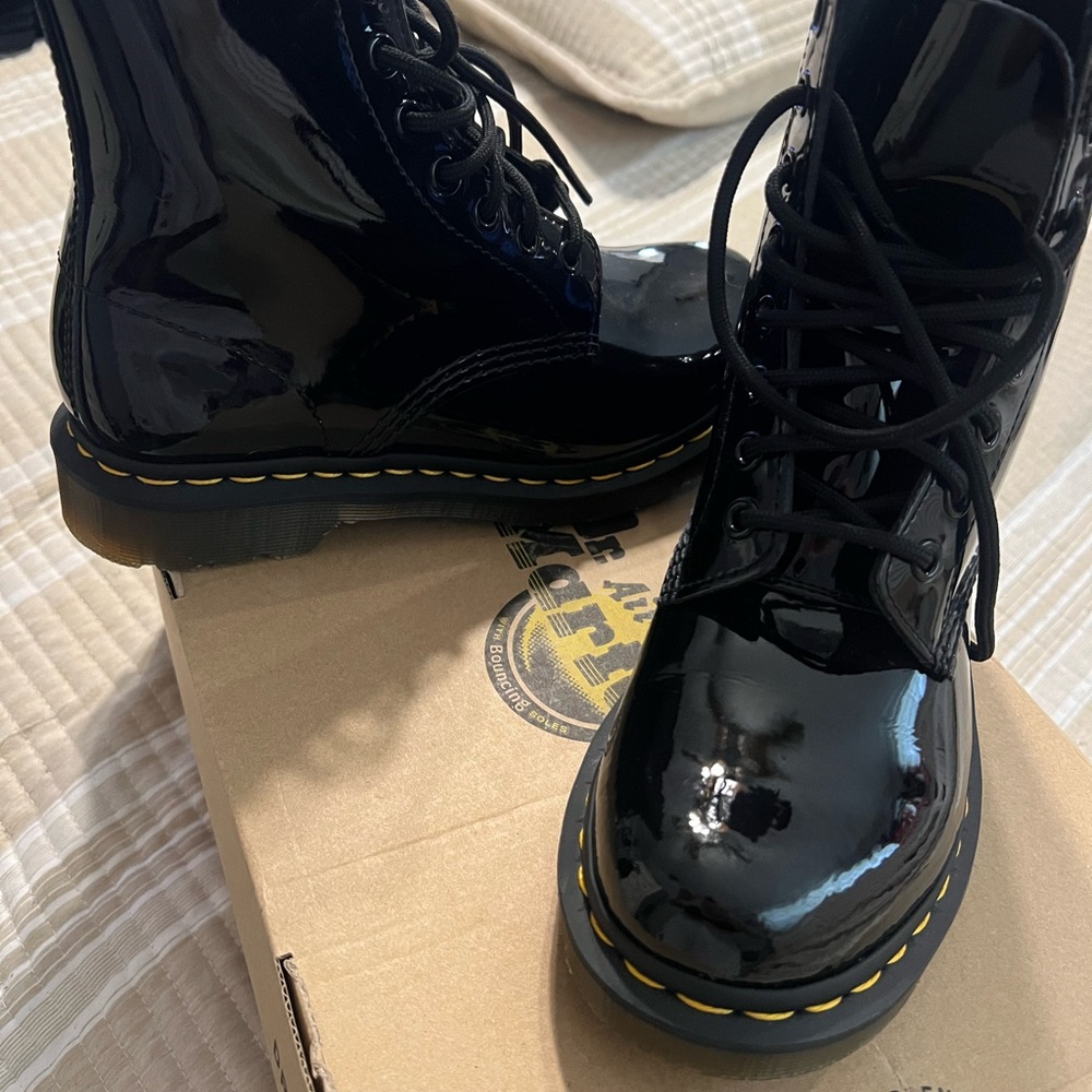 Dr. Martens Shiny Black Combat Boots